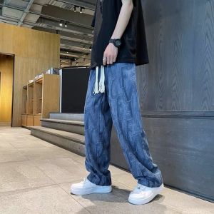 MNL Trendy and handsome casual pants for mens ins high street hip-hop straight trendy Hong Kong style