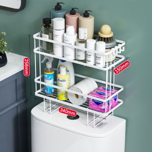 Konco closestool storage rack Toilet storage Rack Punch-free Toilet Shelf for shower products  Storage Rack Toilet Paper Organizer Shelves Bathroom organizer