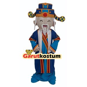 Kostum maskot badut kakek biru setelan lucu fashion costume