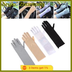 Aryio 1 cặp găng tay Kem chống nắng lái xe găng tay căng Phụ Nữ Chống UV giữa dài thoáng khí găng tay cho mùa xuân mùa hè Găng tay mỏng