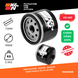 (K&N KN-160) Lọc nhớt KN160 cho BMW S1000R RR XR / R1200 R1250 R RS RT GS GSA / K1300 R S