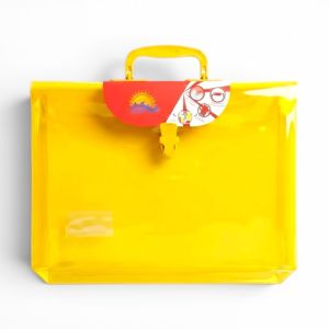 BIN LU High Sun Expanding File Organizer Large Capacity Thick Plastic Waterproof Storage Organizer for School Supplies Office Supplies A4 Document Holder Portable Notebook Storage Heavy Duty Multi Purpose Bag