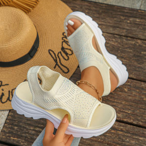 [Free Shipping] 2026 Summer New Plus Size WomenS Shoes Round Toe Open Toe WomenS Thick Sole Sports Sandals