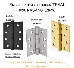 Engsel Pintu Tebal Bearing 3" 4" 5" inch / Engsel Pintu / Engsel Jendela Chrome Gold WILMER MU|MK045