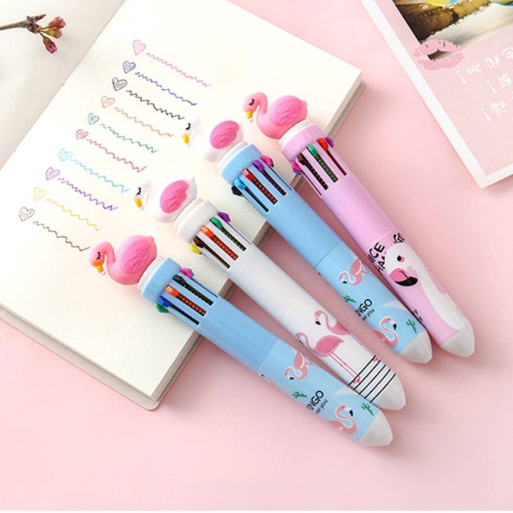 Lovely Ballpoint Pens 10 colors Office & School retractable pen Kawaii