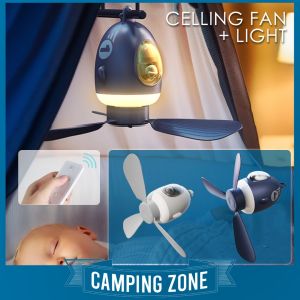 Portable USB Ceiling Fan Warm Light Baby Cooling Fan With Remote Pilot Jet Camping Cooling Fan Kipas Kecil Bayi 电风扇