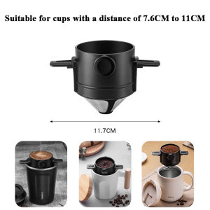 Coffee Dripper Stainless Steel Filter Cone Mesh Reusable Manual Brew Kitchen Home Cafe