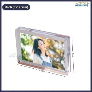 [SG Seller]Table Decorations Picture Frame Acrylic photo frame Acrylic Clear Magnetic Photo Frame Desktop Photo Frame