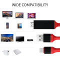 C-SAW 2m Lightning Port IOS To HDMI Cable 4K TV HDMI Display Adapter USB Cord For iPhone 5/5c/5s/6/6Plus/6s/6s Plus/7/7 Plus 11 12 11Pro Max XS Pro Max XR SE2 iPad Air Plug and Play Cable. 