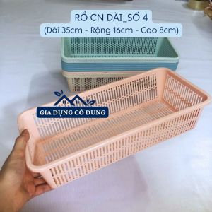 Rổ Nhựa Chữ Nhật Dài Đựng Bút Viết Và Đồ Dùng Văn Phòng Nhỏ Gọn 4 Cỡ Màu Sắc Nhẹ Nhàng (Chọn Màu)