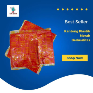 KANTONG PLASTIK KRESEK MERAH TIPIS BERKUALITAS MURAH MERIAH ISI 14