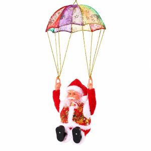 NEXTYOO Hài hước Búp bê ông già Noel biết nhảy múa bằng điện. Treo Chúc mừng Giáng sinh. Vật trang trí hình ông già Noel treo. Quà tặng dây chuyền ông già Noel dù Đồ trang trí Giáng sinh
