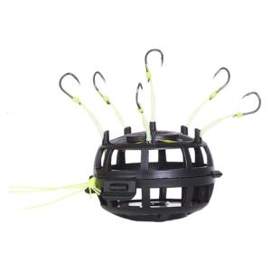 Reverse Bottom Baits Cage Fishing Hook Fishing Spring Baits Cage 6 Hook Line Group Feeder Sinkers For Freshwater Saltwater