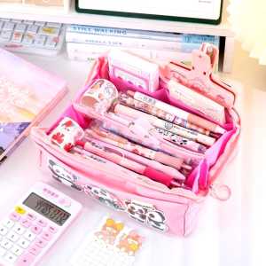 Tempat pensil aesthetic terbaru pencil case box pensil korea organizer box pensil cute terbaru Kapasitas besar