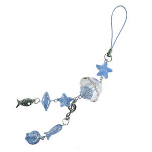 Ocean Themed Beaded Phone Charm Featuring Fish And Conch Elements Stylish Phone Lanyard For A Individualized Touch