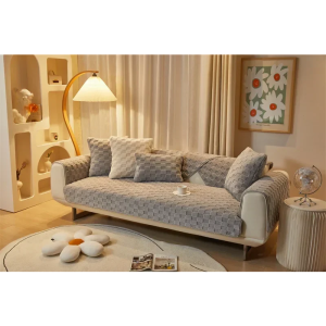 Sofa Cover Seat Cushion Protector Plush Non Slip Soft Washable Full Coverage Living Room