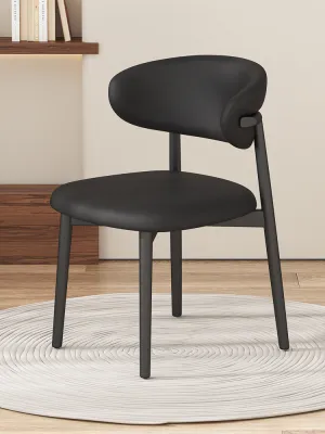 LALA Dining Chair Household Modern Backrest Chair Leather Wrought Iron Leg Frame Waterproof Rustproof Office Chair Bedroom Multi-functional 餐椅