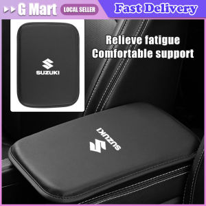 Leather Car Armrest Box Pad Car Center Console Arm Rest Protector Cover with Storage Pocket for Suzuki