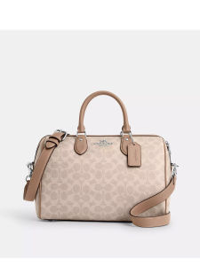 กระเป๋าถือซิปความจุขนาดใหญ่ coach rowan satchel bag brown leather