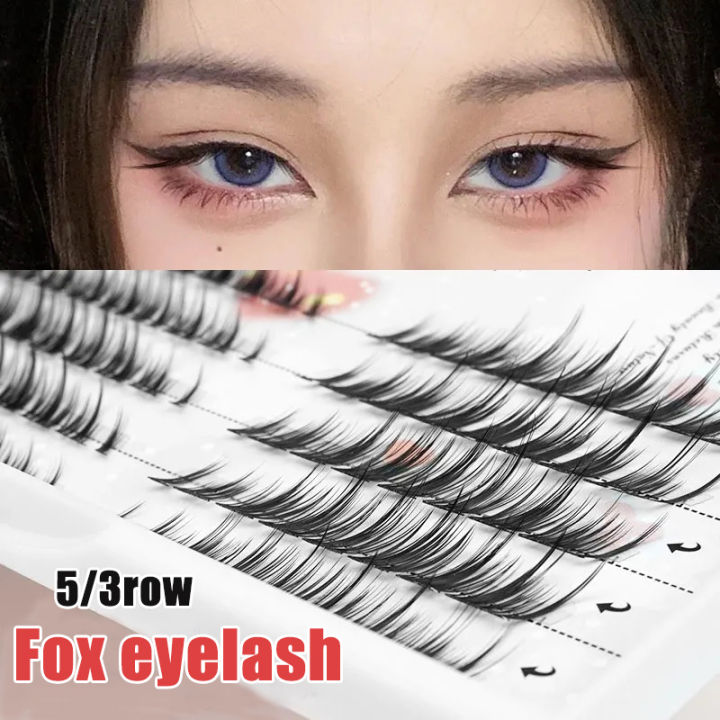 53 Rows Single Cluster Segmented Eyelash Fluffy C Curl Lashes Mink Fox Eye Effect Eyelashes 7417