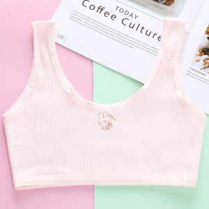 KUCHAR Baby Bra for Girls Plain Color Cotton Underwear 8-12Y Development Period Vest Training Bras