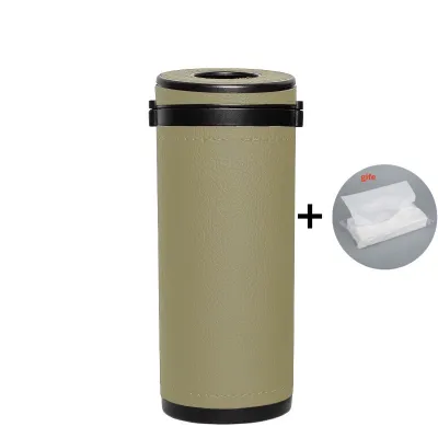Toyota Car Cylinder Tissue Box Portable Holder Cup Leather Tissue Storage Box Tube Auto Interior Accessories for Toyota Agya Raize Calya Avanza Veloz Rush Kijang Innova Yaris Corol