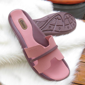 Sandal Wanita LILOU CORAL | Sendal Selop Cewek Korea Warna Pink Tali Blackpink Merah Muda