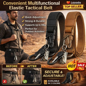 Lazy Waist Belt/Elastic Adjustable Tactical Waist Buckle/Convenient Multifunctional Hook/Outdoor Activities Daily Use Accessories