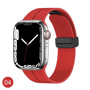 VUAERANG Silicone Magnetic Buckle Strap for Apple Watch Ultra Band 49mm 45mm 41mm 44mm 40mm 42mm 38mm Silicone Bracelet Strap for i Watch Series 8/7/SE/6/5/4/3/2/1 Watch Band Accessories