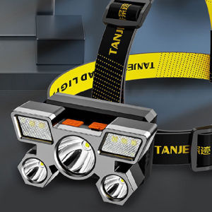 ZUOGUAN Đã sẵn sàng để GửiĐèn Pin 5 đầu xoay ánh sáng có thể điều chỉnh 4 cấp độ đèn pin sạc đèn pha đèn pin chống thấm nước ánh sáng trắng đèn pin