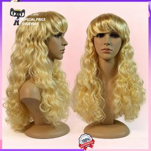 Black Long Curly Fluffy Halloween Wig for Women Synthetic Heat Resistant Fiber Cosplay Costume Wig for Witch Vampire Party Dress Up Natural Soft Adjustable Breathable Cap