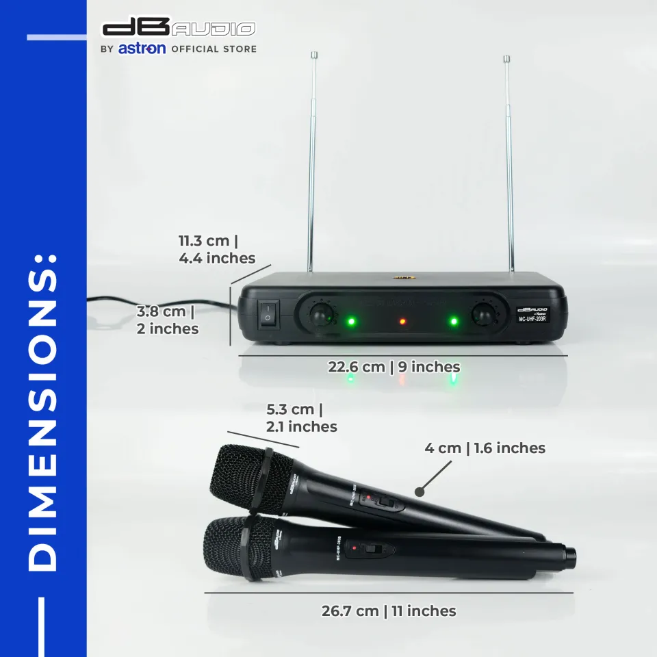 PHASED OUT] DB Audio by Astron MCUHF303B 2 Wireless Microphone - Ultra High  Frequency | Battery Powered (AA)| Ideal for Karaoke & Events | Long-Range  Performance | Lazada PH