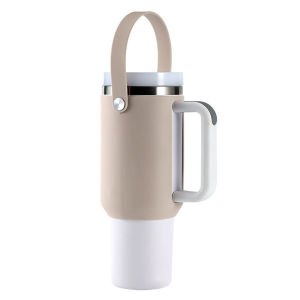 Water Bottle Holder with Handle Protective Silicone Sleeve Water Cup Accessory Silicone Texture Water Bottle Sleeve