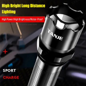 H Aloi aluminium Lampu suluh LED cahaya kuat pengecasan usb padat dan mudah alih luar pelbagai fungsi jarak jauh