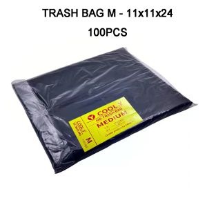 COOL Y 100 pcs Trash / Garbage Bag Small Medium Large XL 2XL Trash bags garbage Heavy duty Black Garbage Bag
