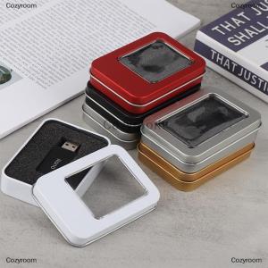 [COD] Cozyroom Tinplate U Disk Small Square Box Badge Gift Metal Packaging Box U Disk Large Square Box Window U Disk Small Iron Box