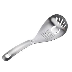 OKDEALS01 Multifunctional Ginger Garlic Grinding Masher Thickened 304 Stainless Steel Egg Yolk Separator Spoon Cooking Tool Durable Bottle Opener Kitchen Use