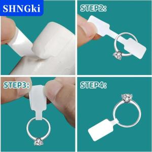 [COD] 🔥🔥🔥SHNGki 500pcs cuộn giá dán đồ trang sức giá thẻ tự dính trắng trống Sticker kraft giấy Vòng Vòng cổ bông tai giá nhãn