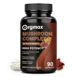 Orgmax Mushroom Complex Capsules 2600mg 10 Mushroom Blend for Energy & Immune Support Promote Mental Clarity & Focus