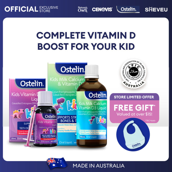 [Australia Halal Certified] Ostelin Kids Vitamin D3 Liquid 200IU 20ml