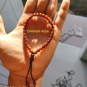 TASBIH GELANG 33 AKAR BAHAR MERAH TEMBUS CAHAYA