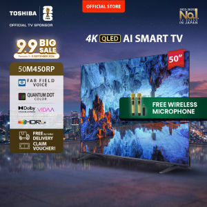 [FREE ONGKIR JABODETABEK] Toshiba TV 50" 4K UHD Smart TV - Regza ZR Quantum Dot QLED Dolby Vision Atmos HDR10+ MEMC VRR ALLM Game Deck Netflix Disney+ Youtube Screen Sharing Voice Control Wifi Bluetooth 5.0 HDMI 2.1 Digital - 50M450RP