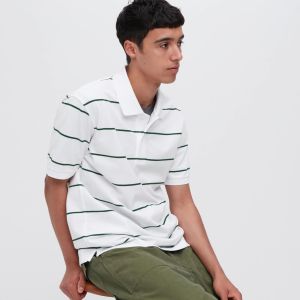 [Auth Uniqlo] Áo Polo Gai Tay Ngắn Kẻ Sọc Ngang Nam - Tag Nhật