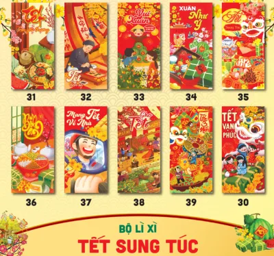 🧧 Sỉ 1000 Lì Xì Truyền Thống Tết 2026 - Lì Xì Tân Niên 2026 Độc Đáo 🐉 ( Mẫu như hình + tặng kèm túi bóng )