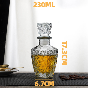 1 PC Large Capacity Luxury Style Transparent Glass Wine Bottle Household Sealed Large Diameter Whiskey Red Wine Storage Bottle