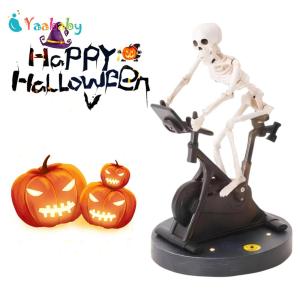 Resin Skeleton Riding Bike Skeletons Statue Skeleton Riding An Exercise Bike Halloween Decorations