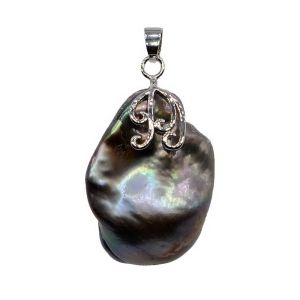 Fashion Large Pearl Pendant Black Baroque Pearl Irregular Shape Large Ladies Pendant Necklace Anniversary Gift