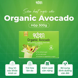 Organic Avocado - Sữa Hạt Ngũ Cốc Có Chứa BCAAs Duy Trì Sức Khỏe Khối Cơ Green Nutri (Hộp giấy 300gr)