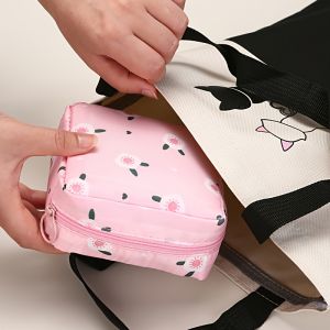 Women Sanitary Napkin Tampon Storage Bag Portable Waterproof Cartoon Pattern Pouch Cute Period Organizer For Travel Daily Use2026