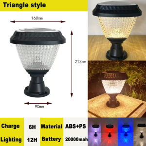 【BUY 1 TAKE 1】Solar pillar Light Post Cap Lamp Column Head lights Waterproof Outdoor IP67 four-color Timed opening lighting Round square hexagonal LED with Remote Control Garden Column courtyard street Fence 30 year warranty COD